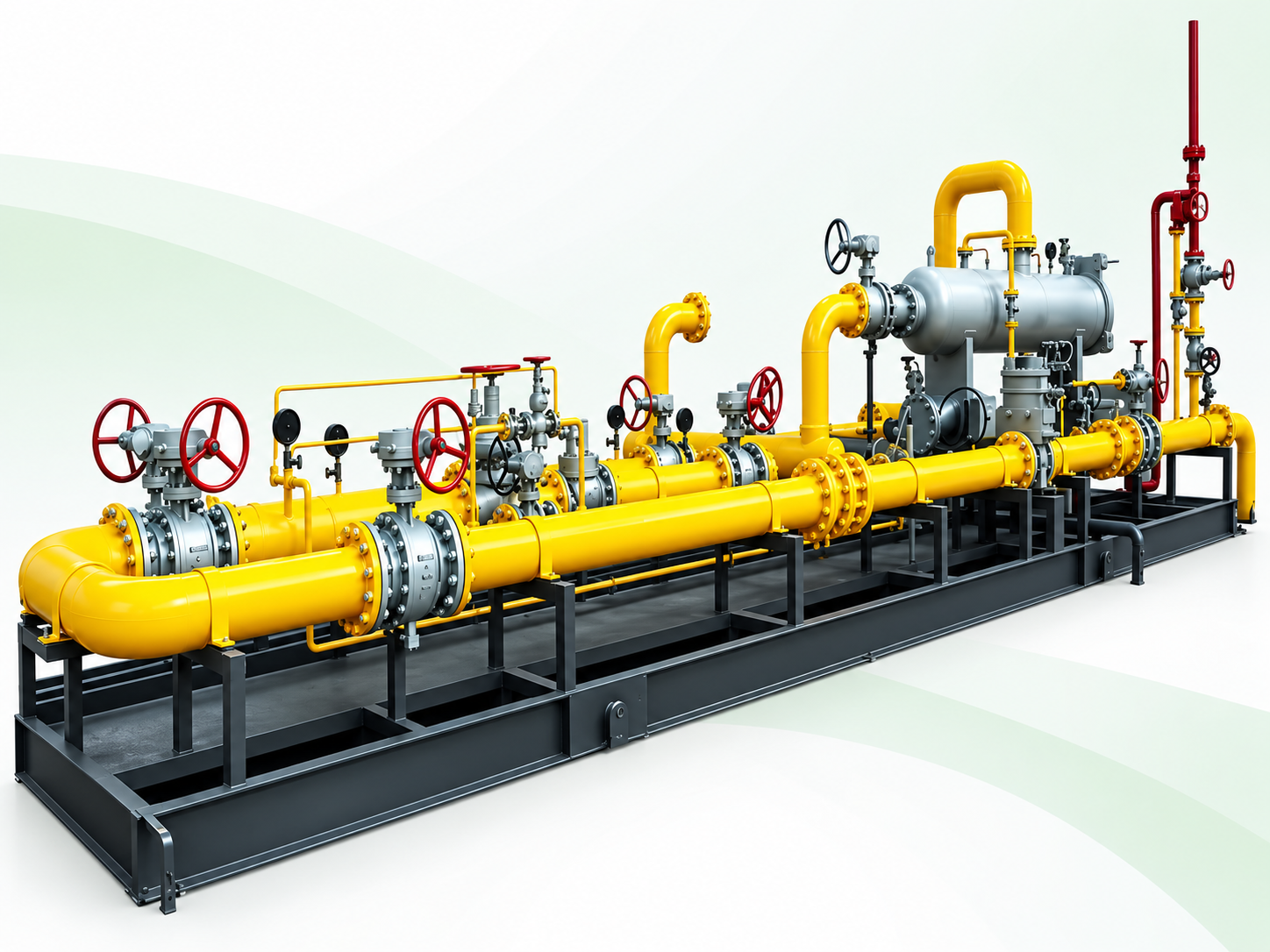 Pressure reduction metering skid package