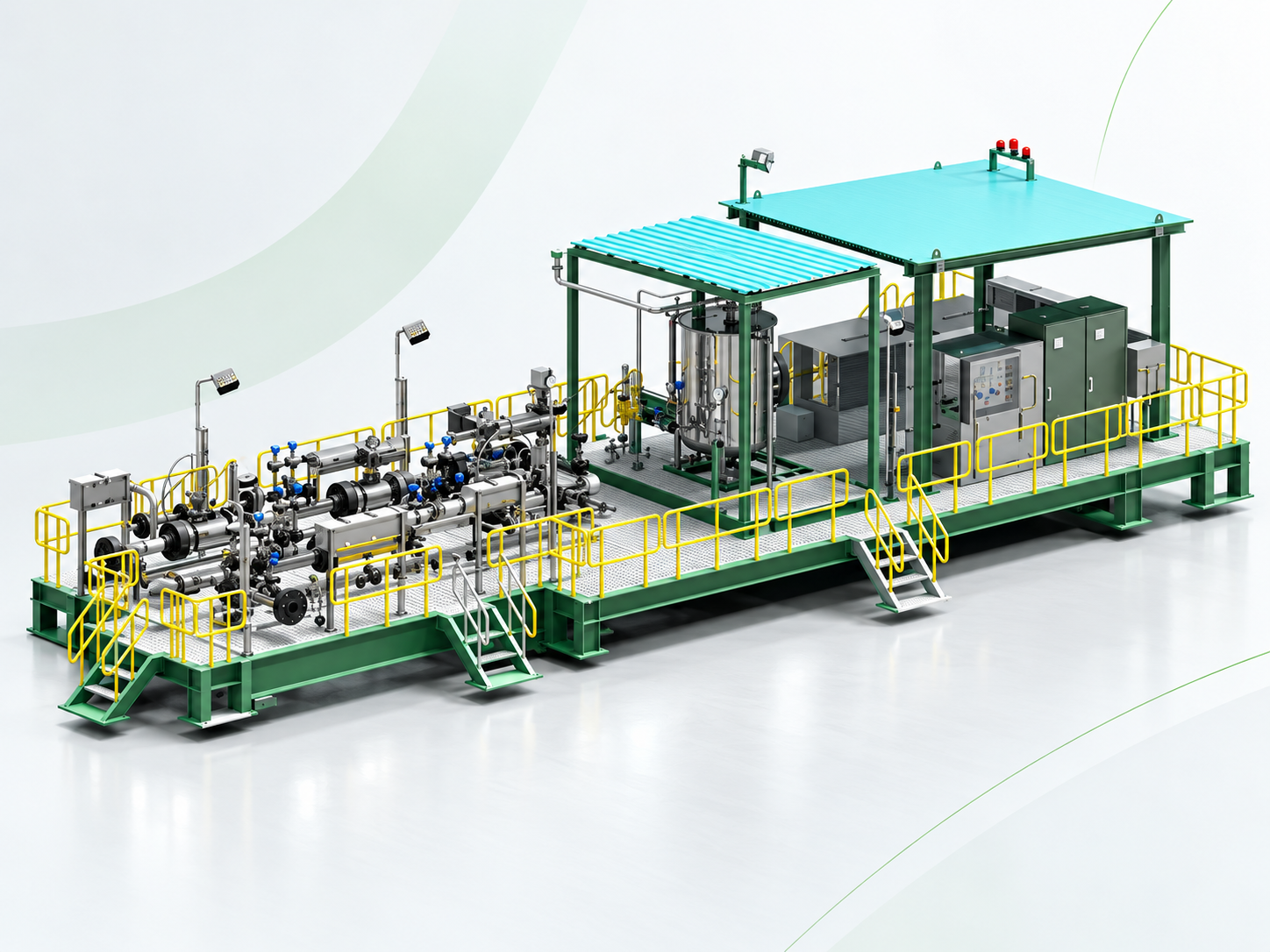 Integrated modular process skid package